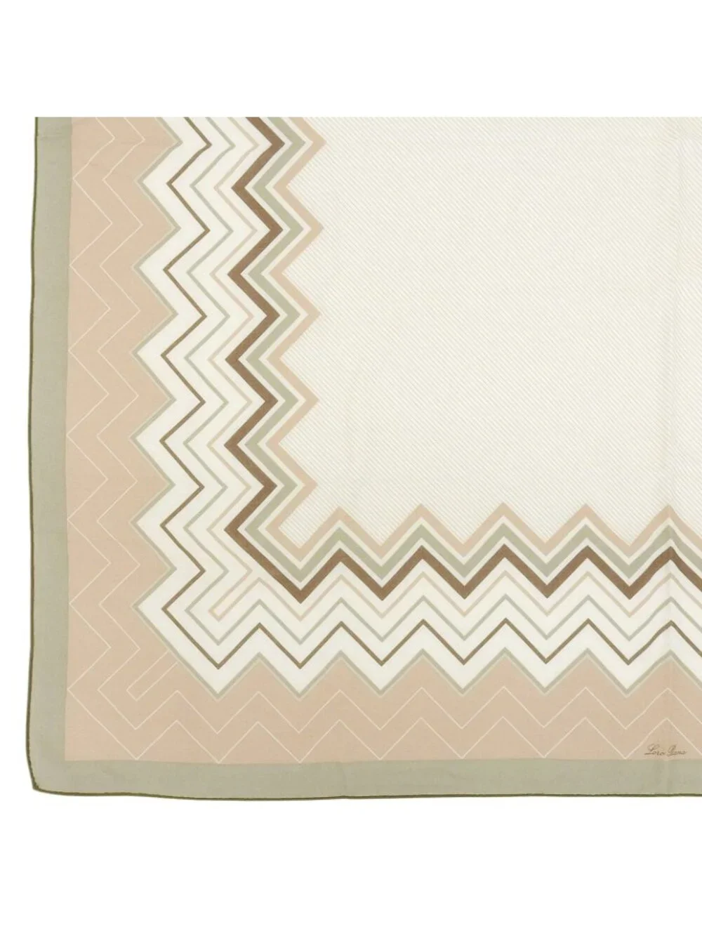Loro Piana Cashmere Silk Logo Scarf Shawl Brown Beige